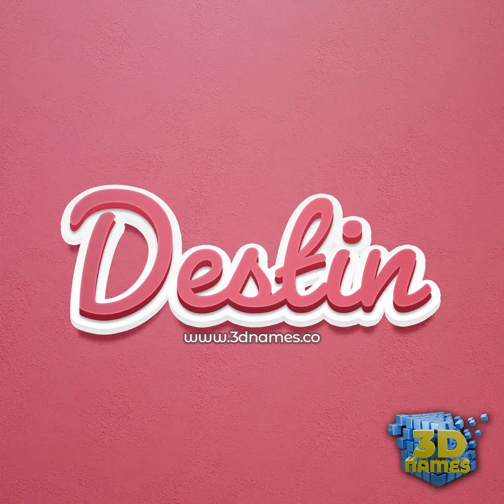 destin in Red Scribble style - 3D name wallpaper