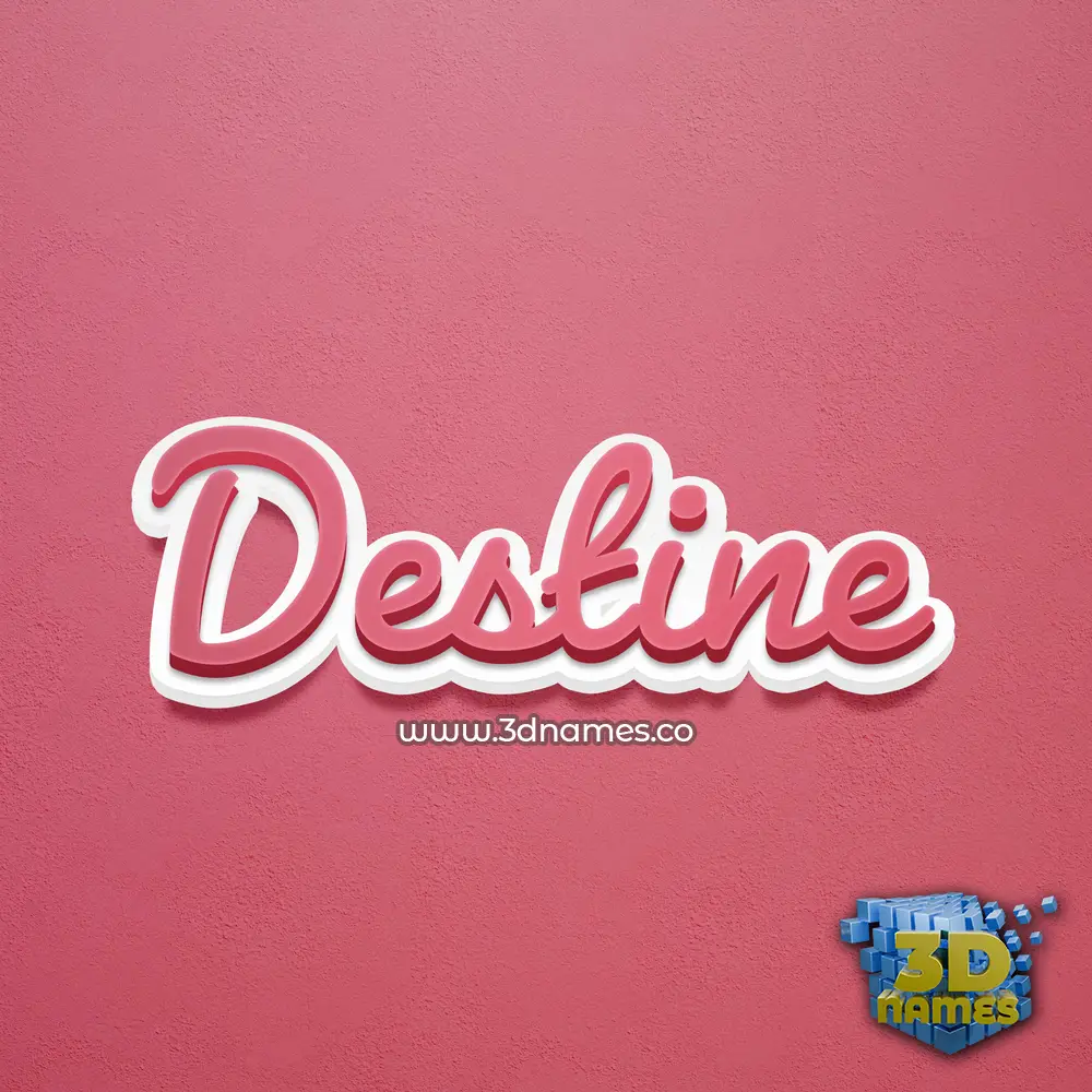 destine in Red Scribble style - 3D name wallpaper