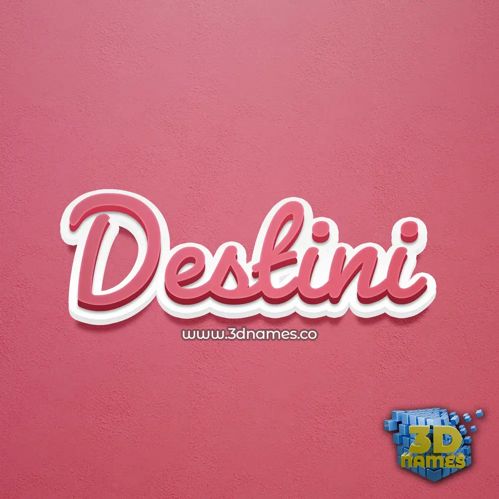 destini in Red Scribble style - 3D name wallpaper