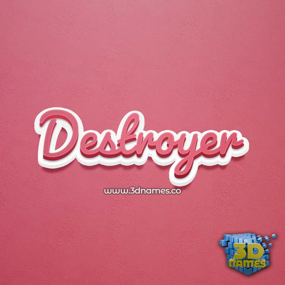 destroyer in Red Scribble style - 3D name wallpaper