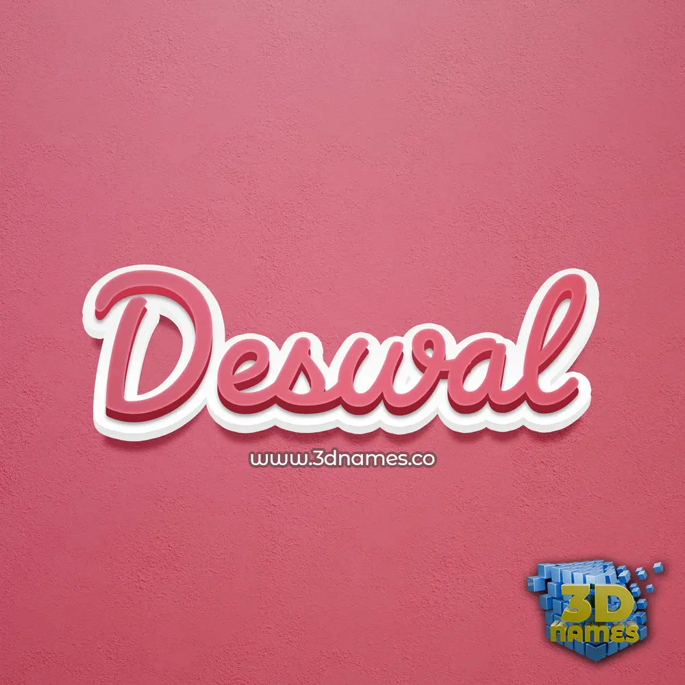 deswal in Red Scribble style - 3D name wallpaper