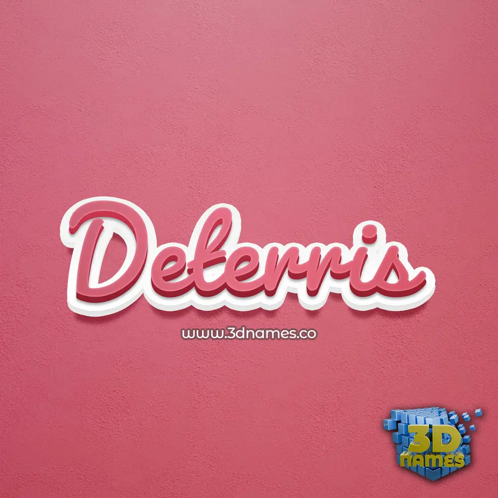 deterris in Red Scribble style - 3D name wallpaper