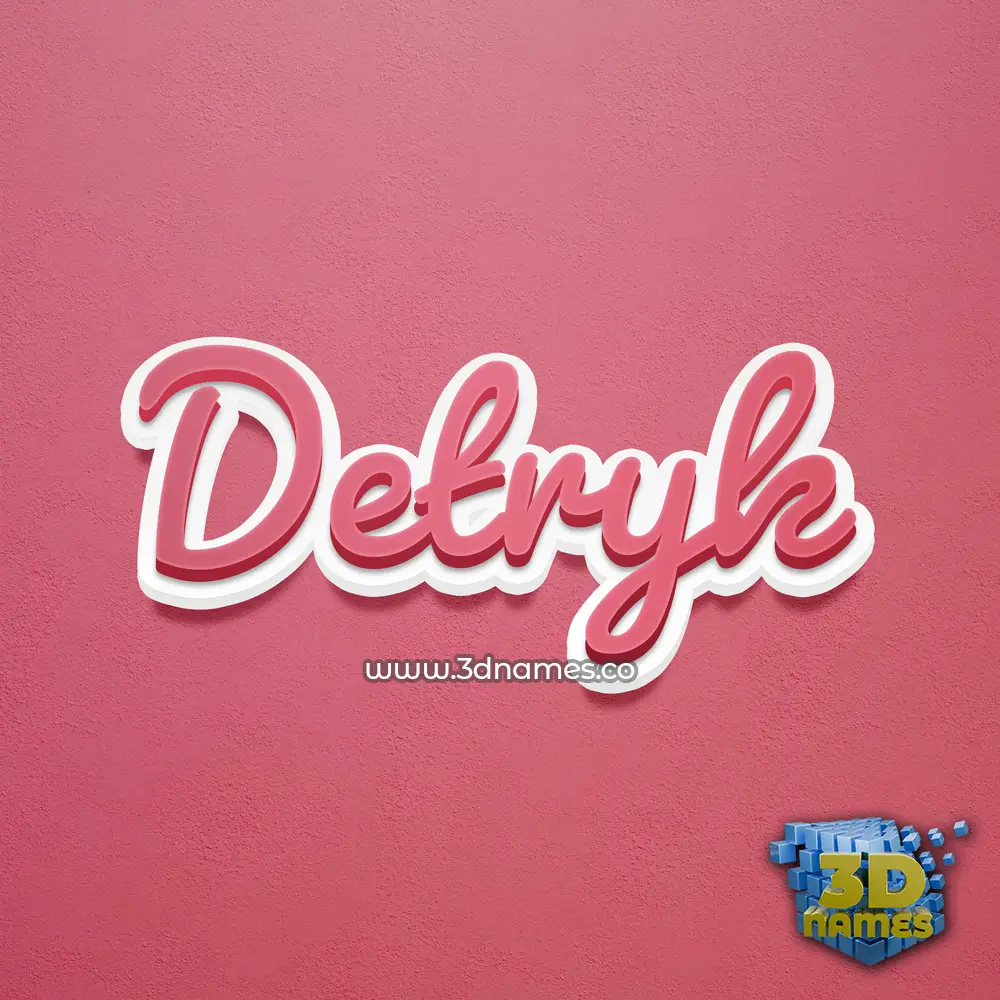 detryk in Red Scribble style - 3D name wallpaper