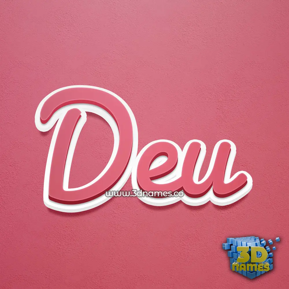 deu in Red Scribble style - 3D name wallpaper