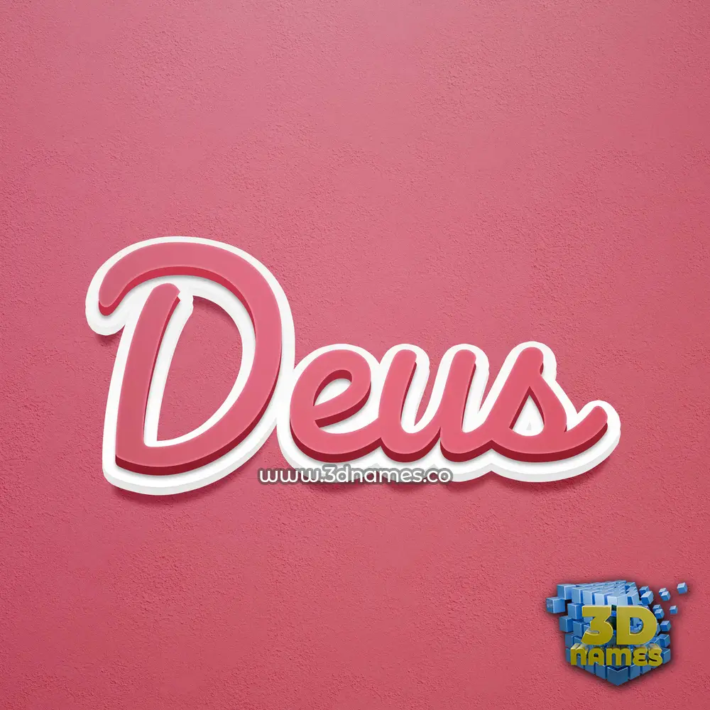 deus in Red Scribble style - 3D name wallpaper