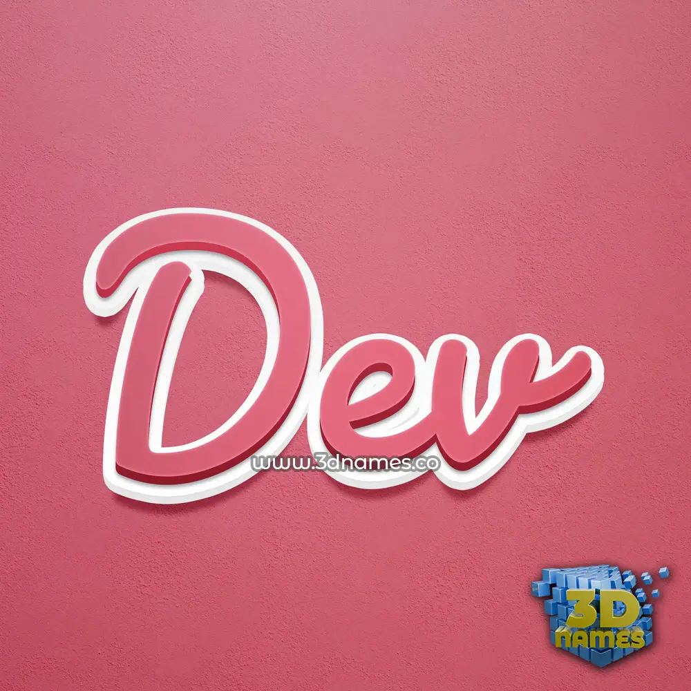 dev in Red Scribble style - 3D name wallpaper