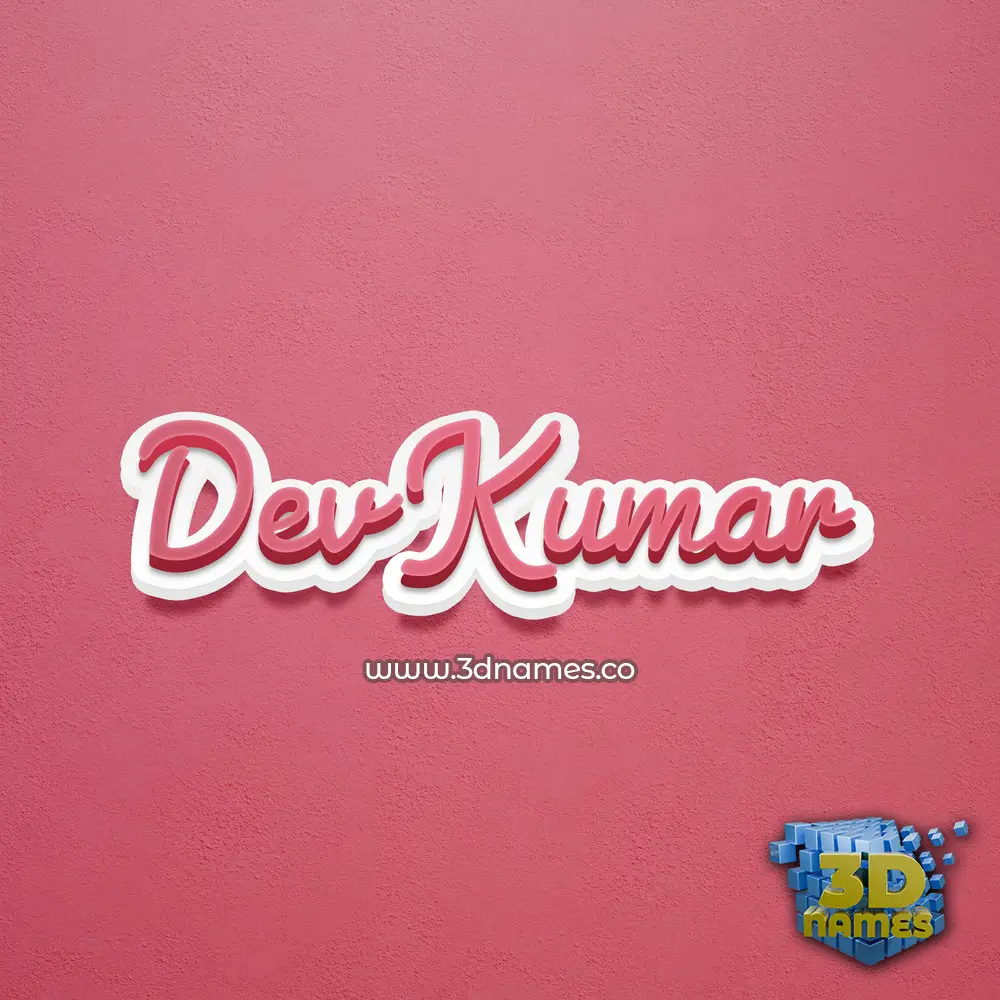 dev kumar in Red Scribble style - 3D name wallpaper