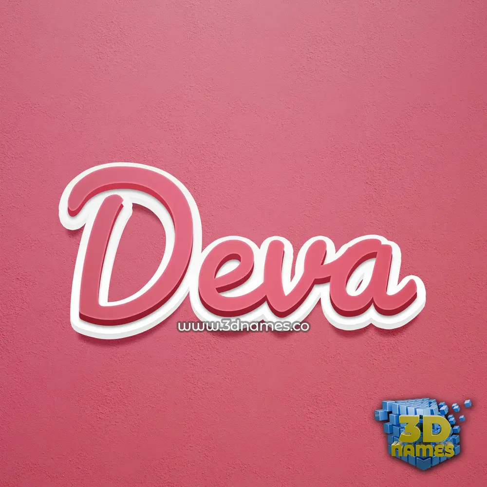 deva in Red Scribble style - 3D name wallpaper