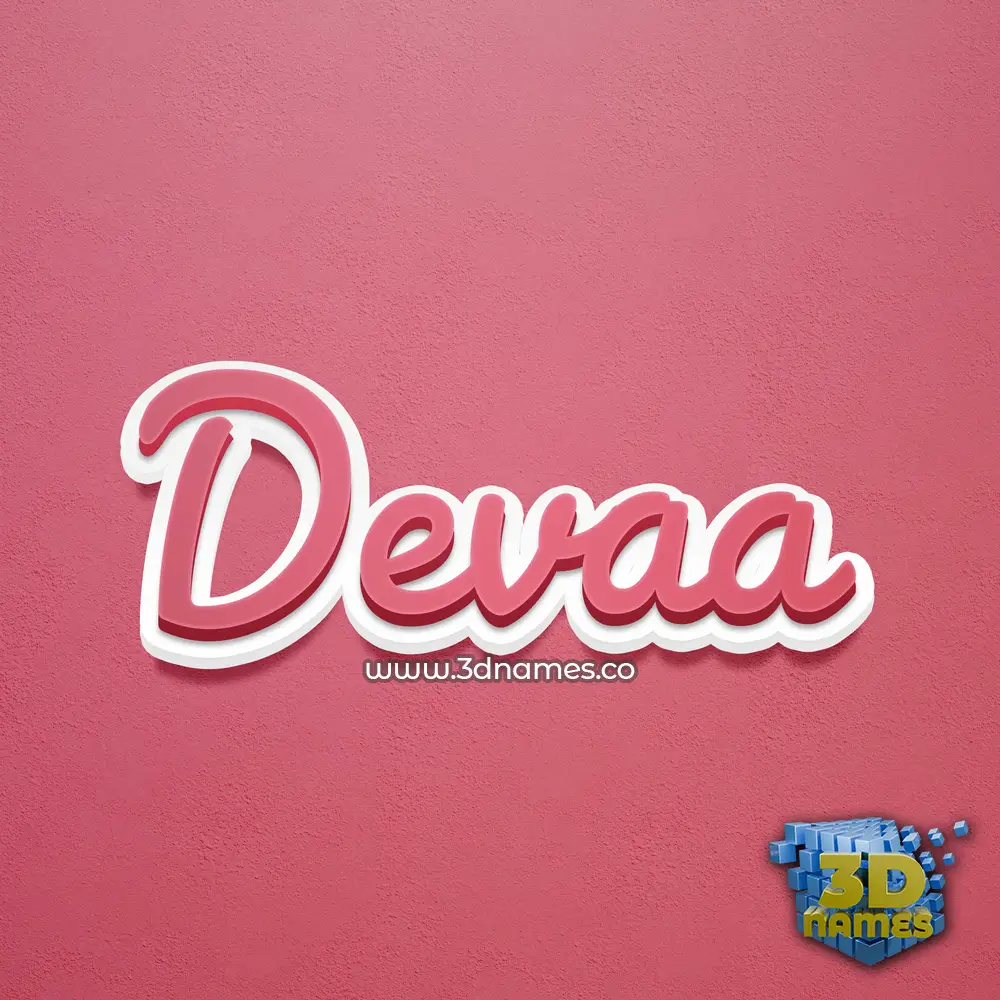 devaa in Red Scribble style - 3D name wallpaper