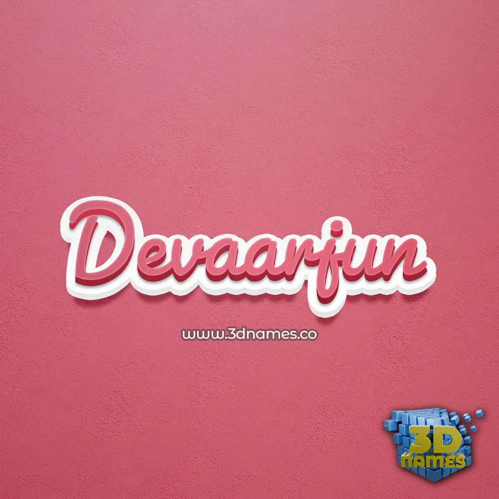devaarjun in Red Scribble style - 3D name wallpaper