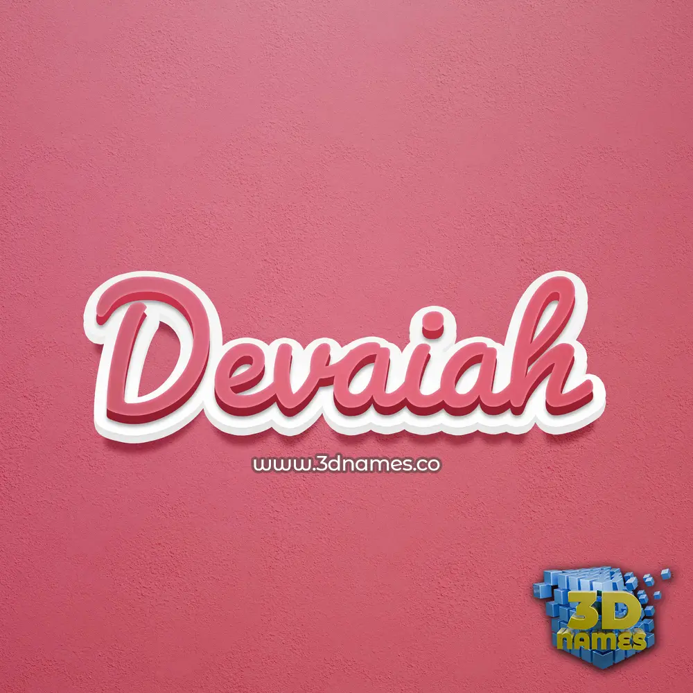 devaiah in Red Scribble style - 3D name wallpaper