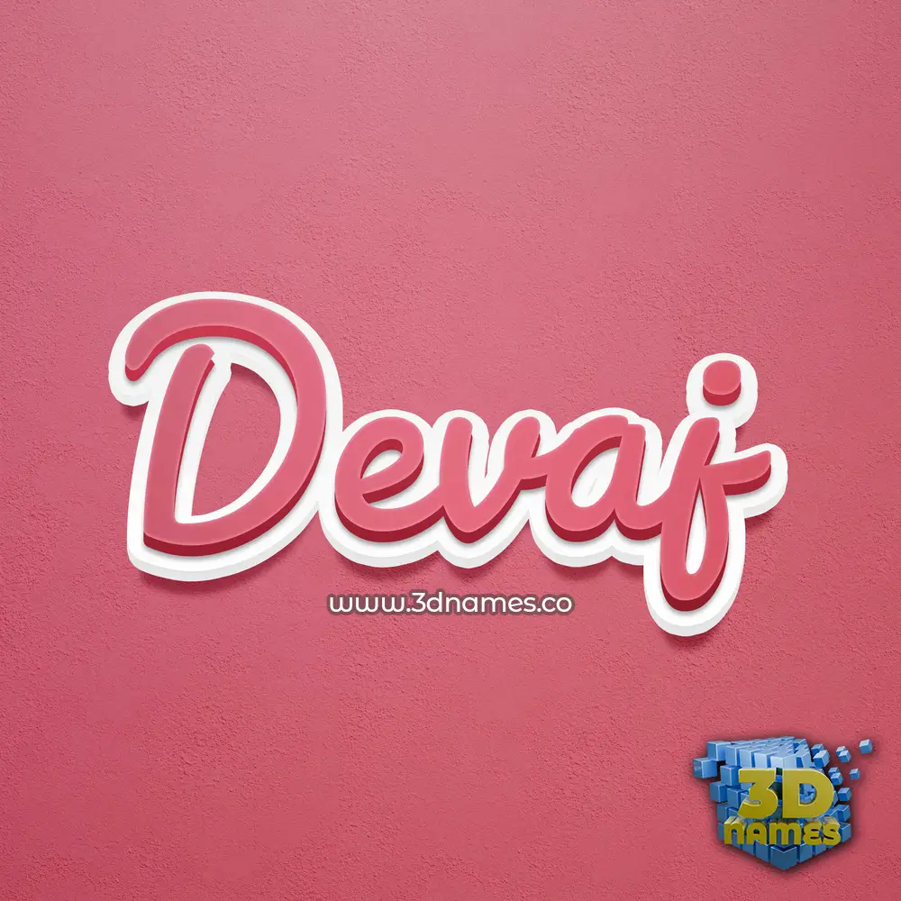 devaj in Red Scribble style - 3D name wallpaper