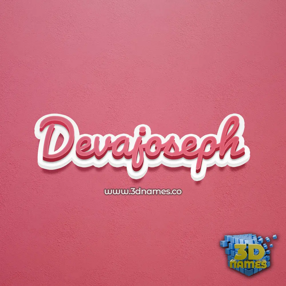 devajoseph in Red Scribble style - 3D name wallpaper