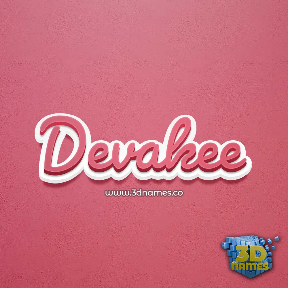 devakee in Red Scribble style - 3D name wallpaper