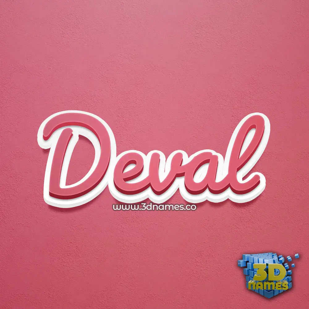 deval in Red Scribble style - 3D name wallpaper