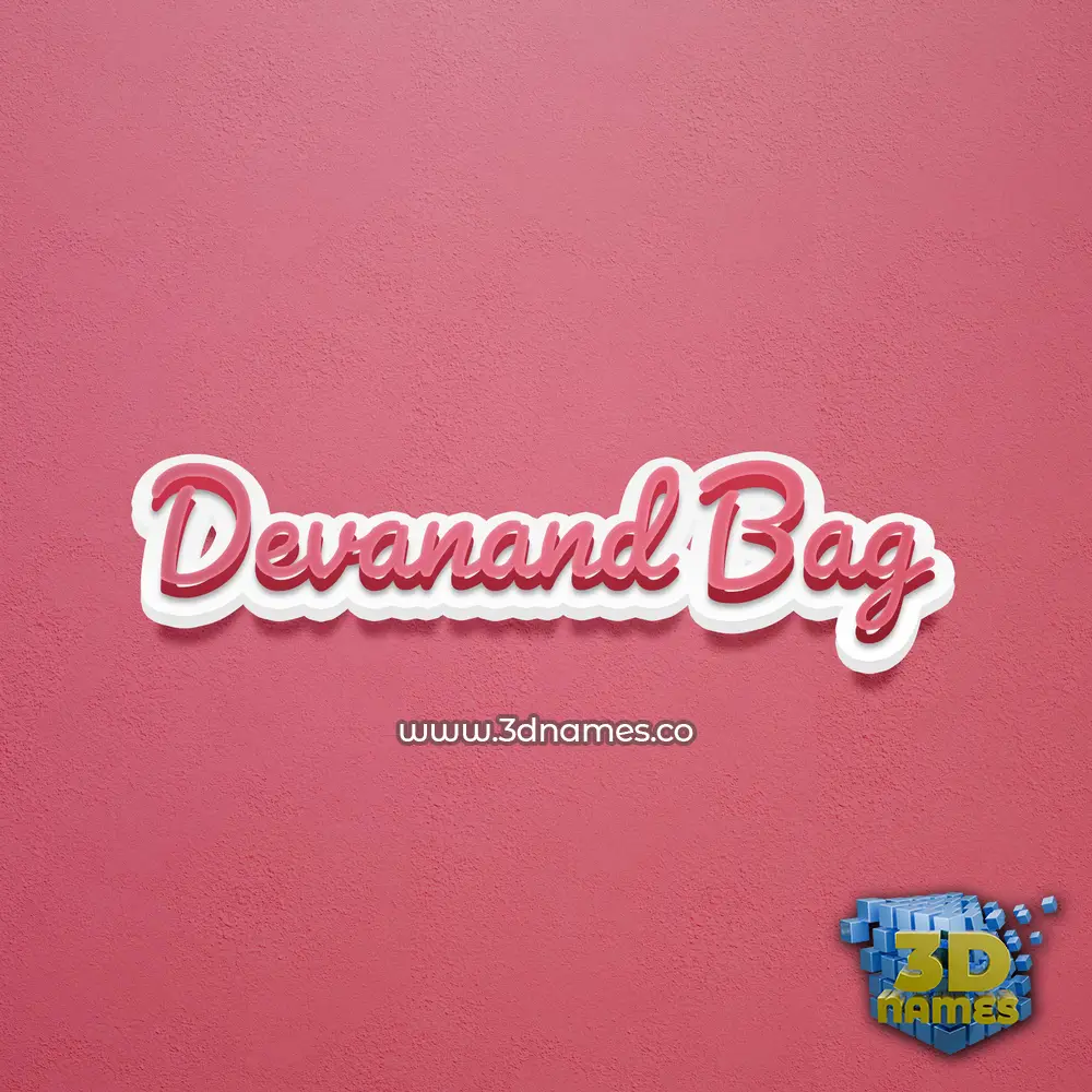 devanand bag in Red Scribble style - 3D name wallpaper