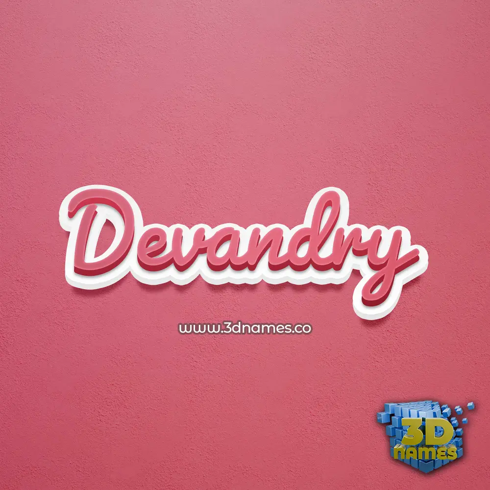 devandry in Red Scribble style - 3D name wallpaper
