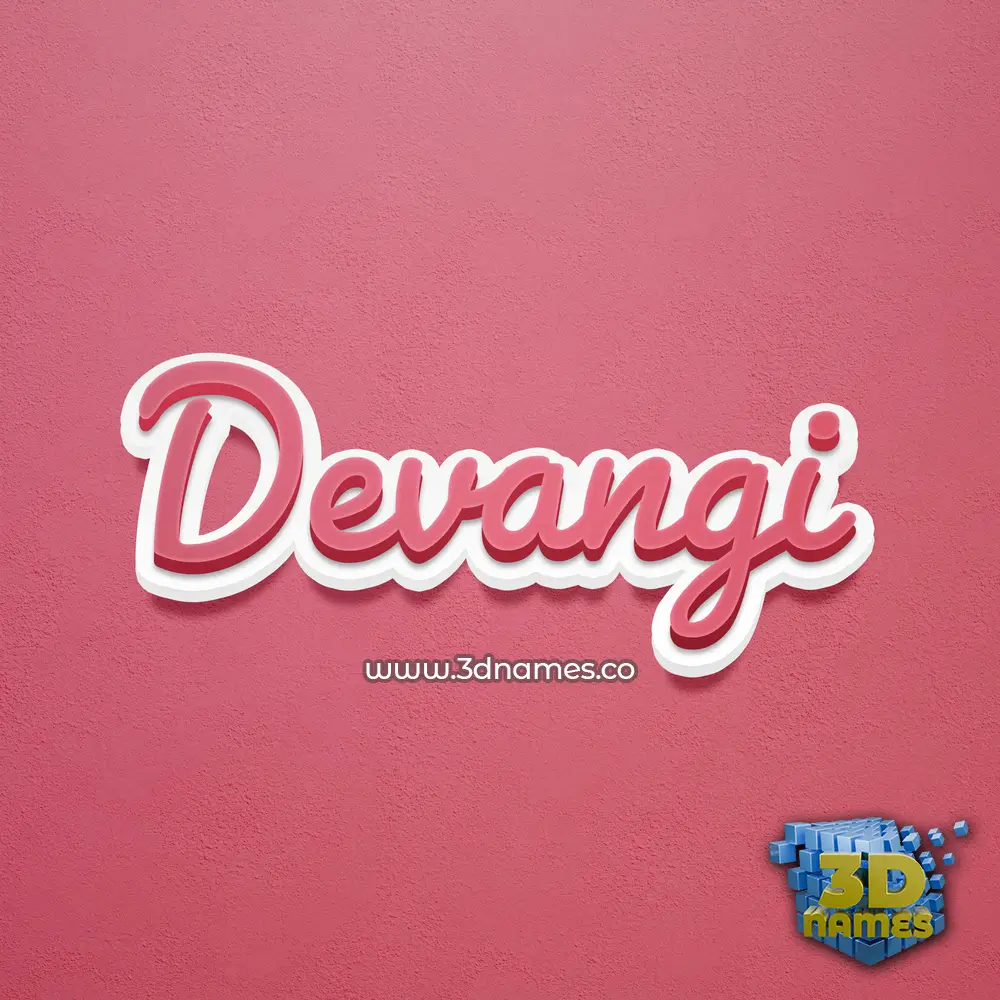 devangi in Red Scribble style - 3D name wallpaper