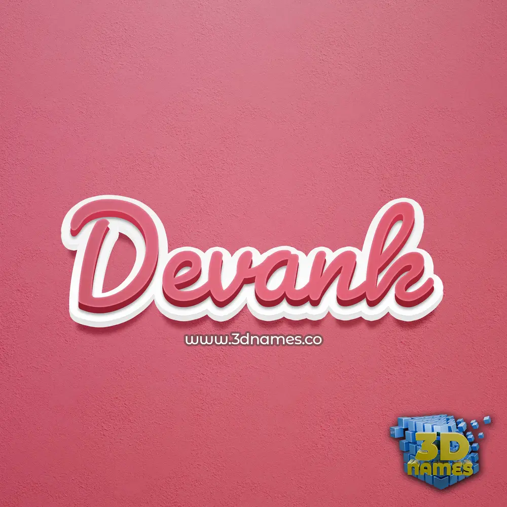 devank in Red Scribble style - 3D name wallpaper