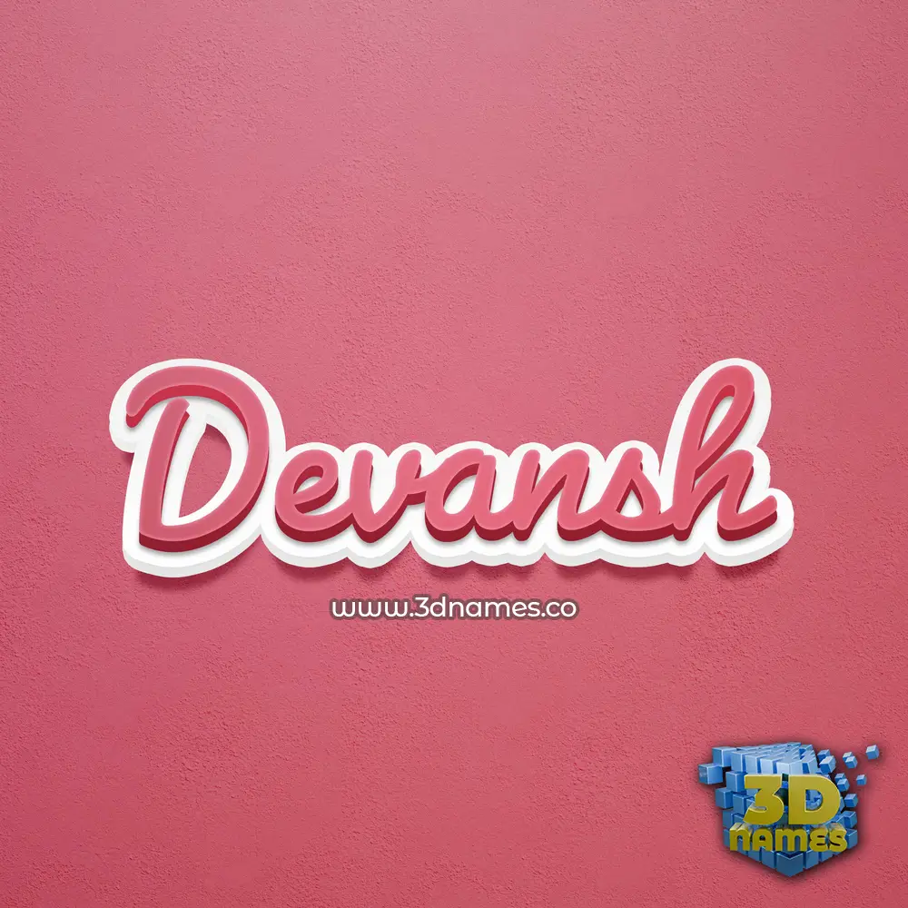 devansh in Red Scribble style - 3D name wallpaper