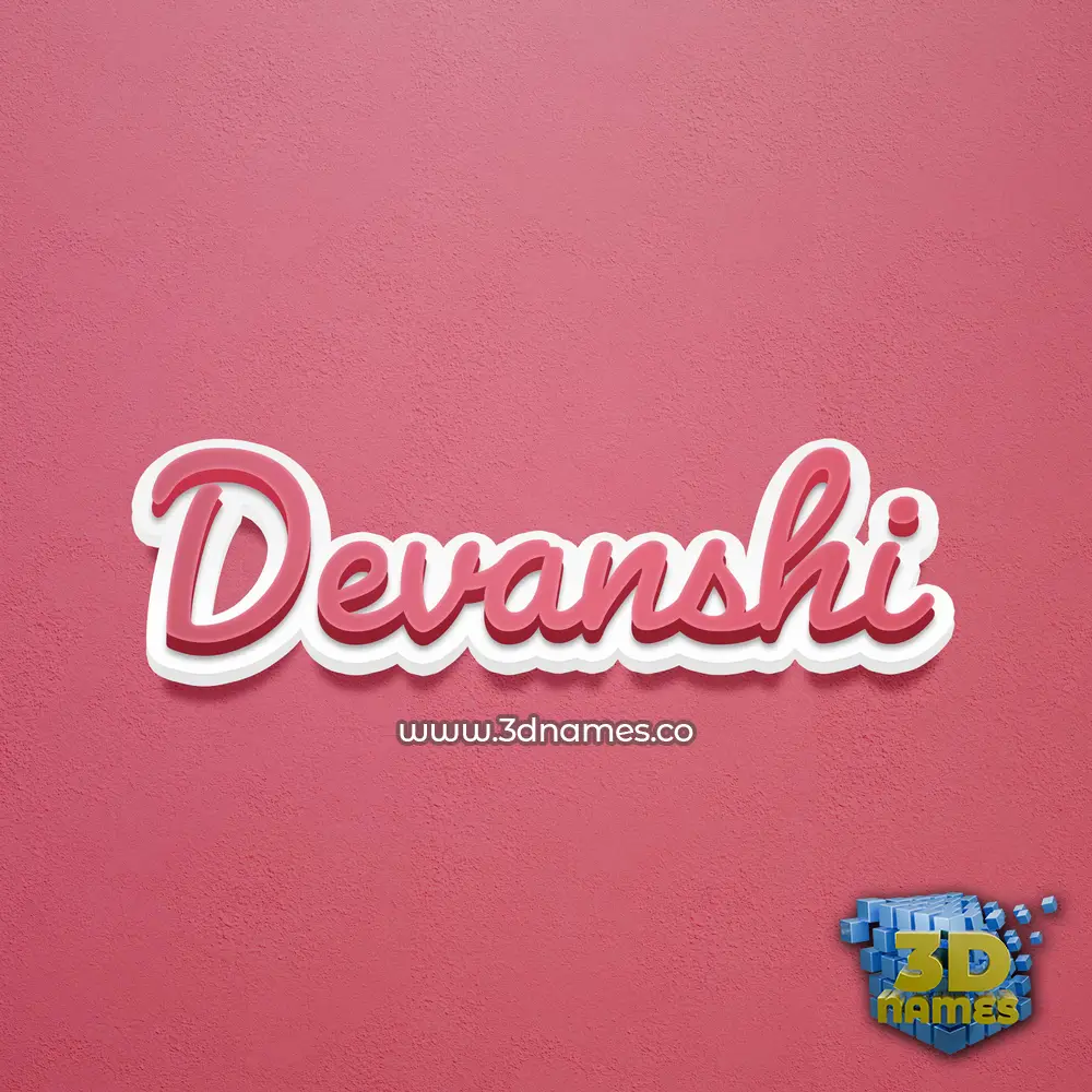 devanshi in Red Scribble style - 3D name wallpaper