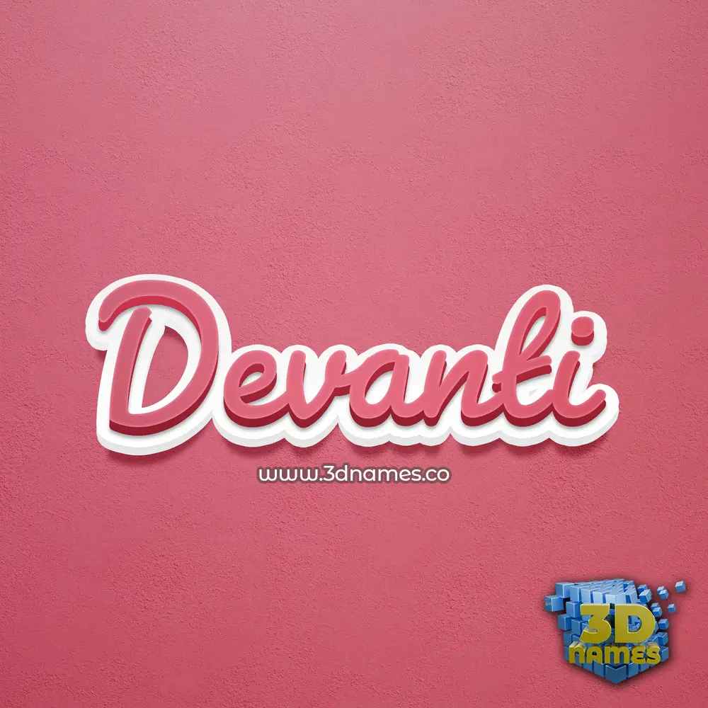 devanti in Red Scribble style - 3D name wallpaper