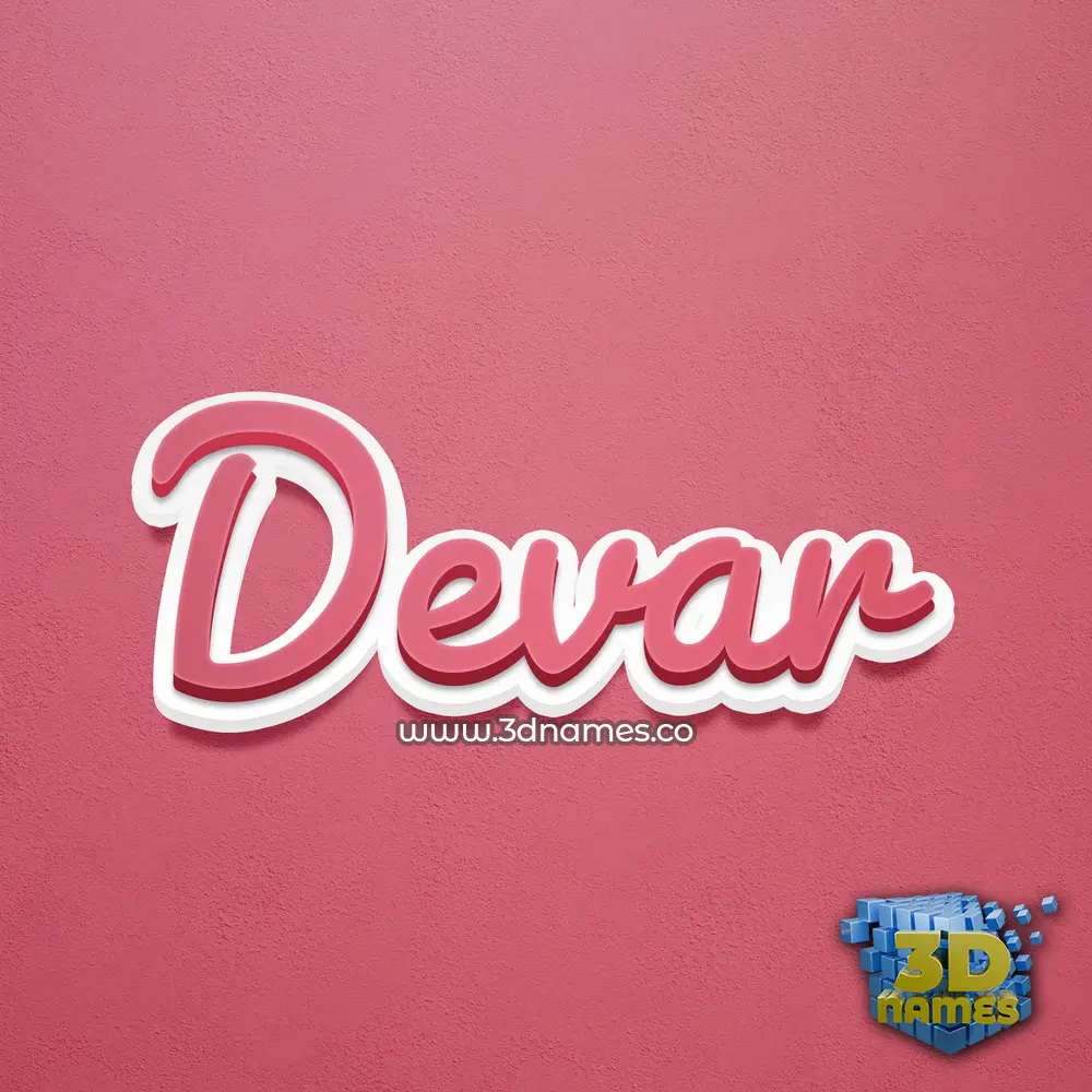 devar in Red Scribble style - 3D name wallpaper