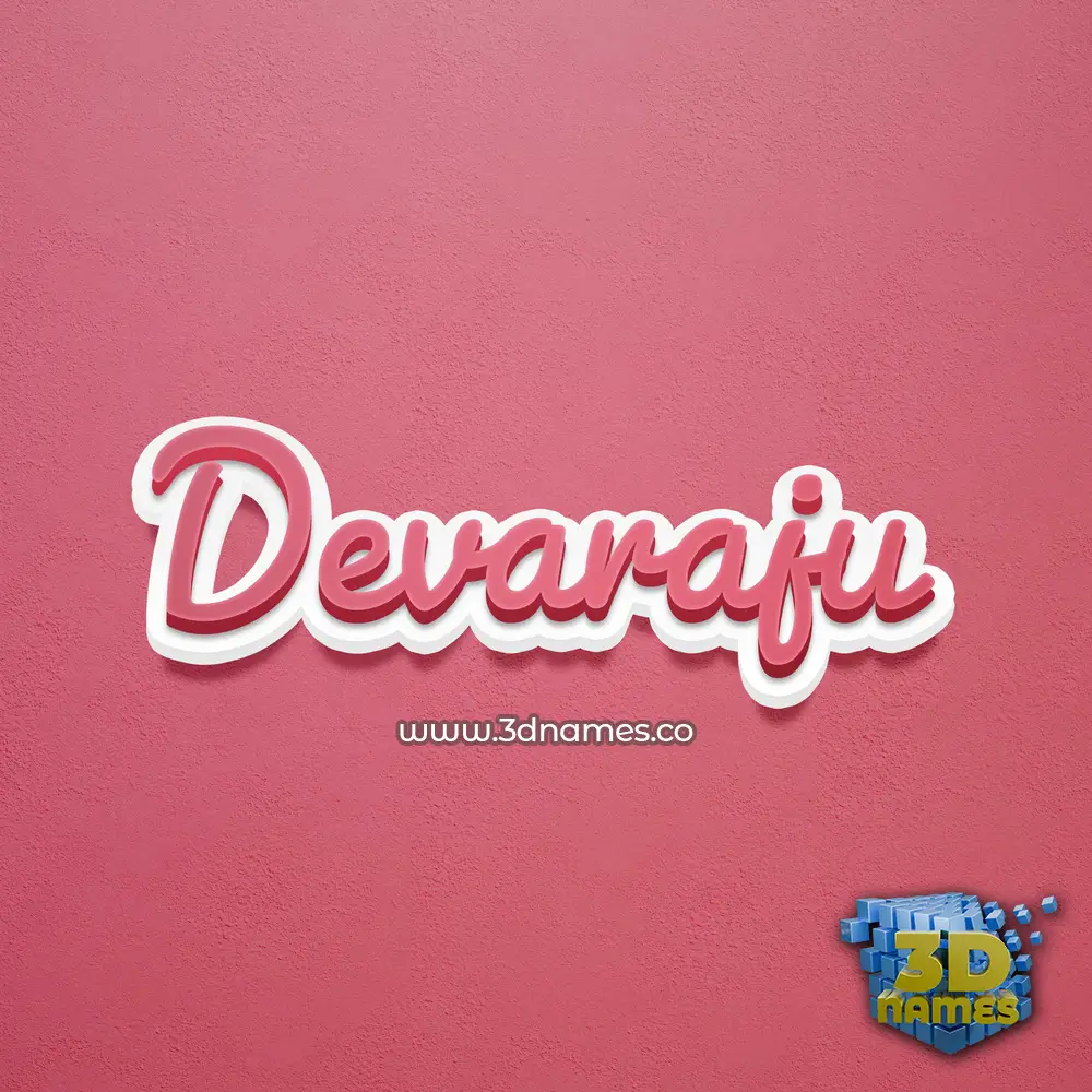 devaraju in Red Scribble style - 3D name wallpaper