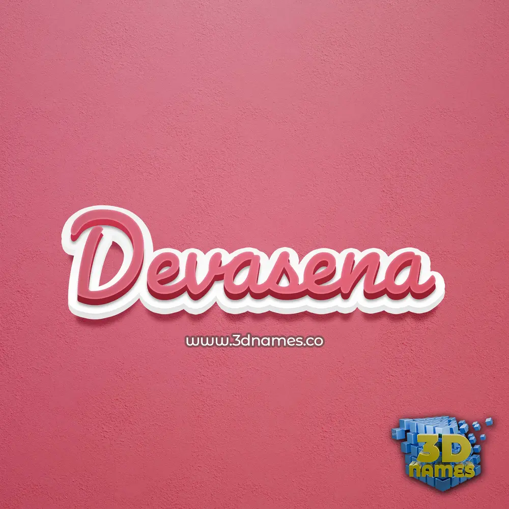 devasena in Red Scribble style - 3D name wallpaper