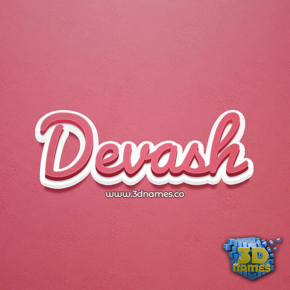 devash in Red Scribble style - 3D name wallpaper