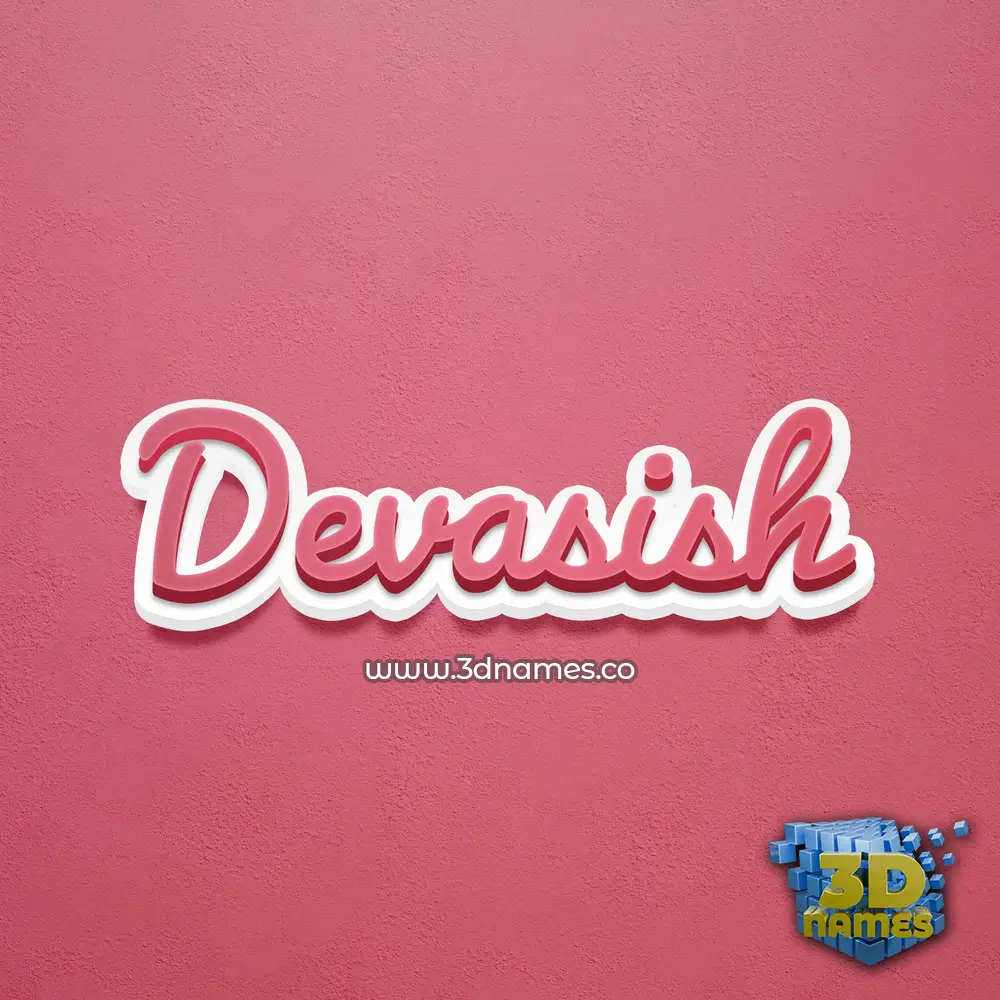 devasish in Red Scribble style - 3D name wallpaper