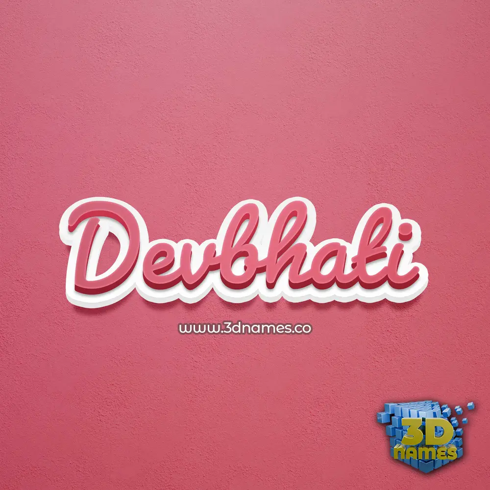 devbhati in Red Scribble style - 3D name wallpaper