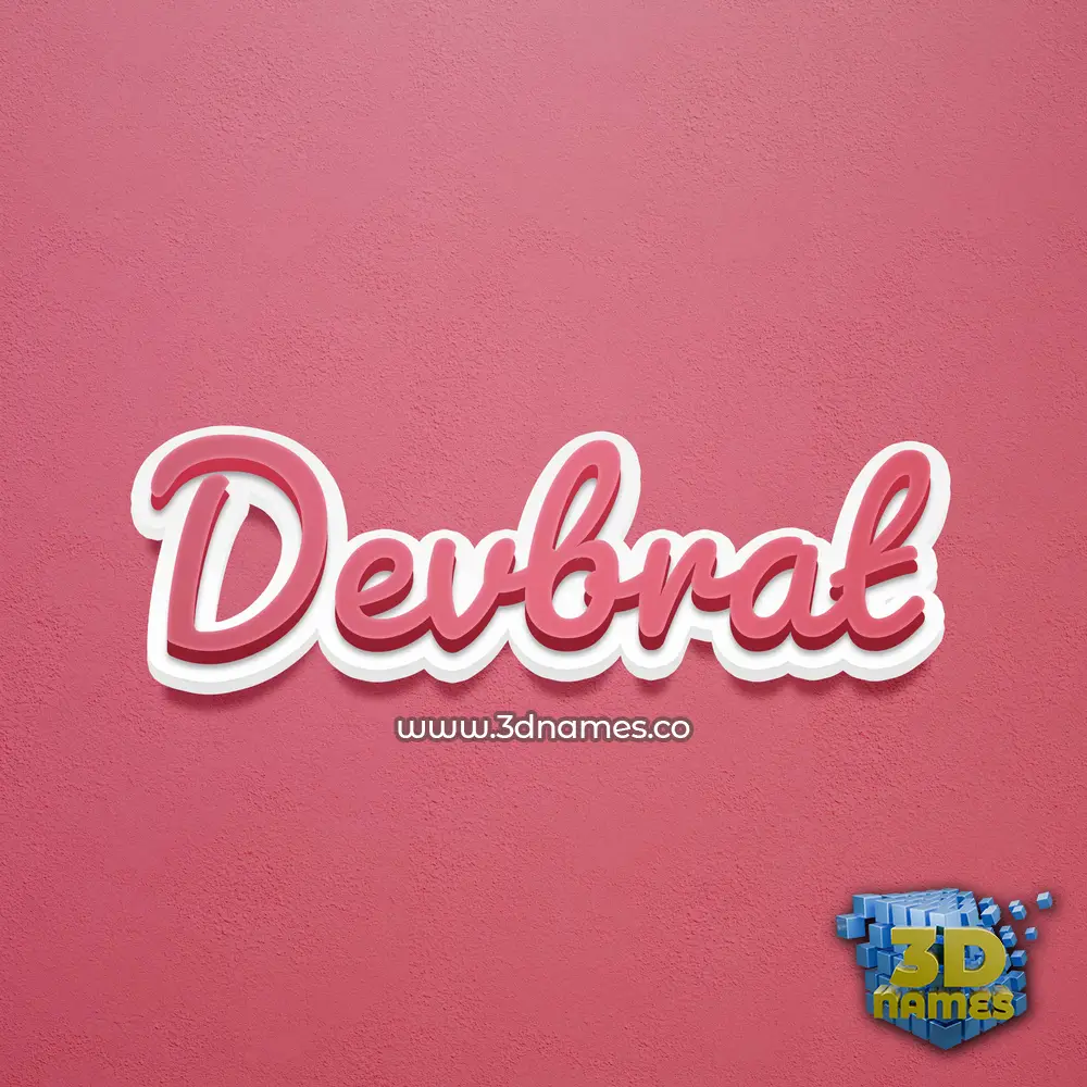 devbrat in Red Scribble style - 3D name wallpaper