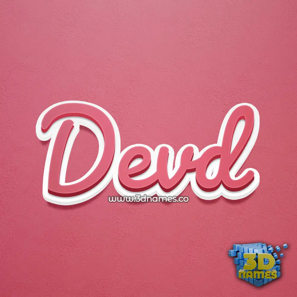 devd in Red Scribble style - 3D name wallpaper