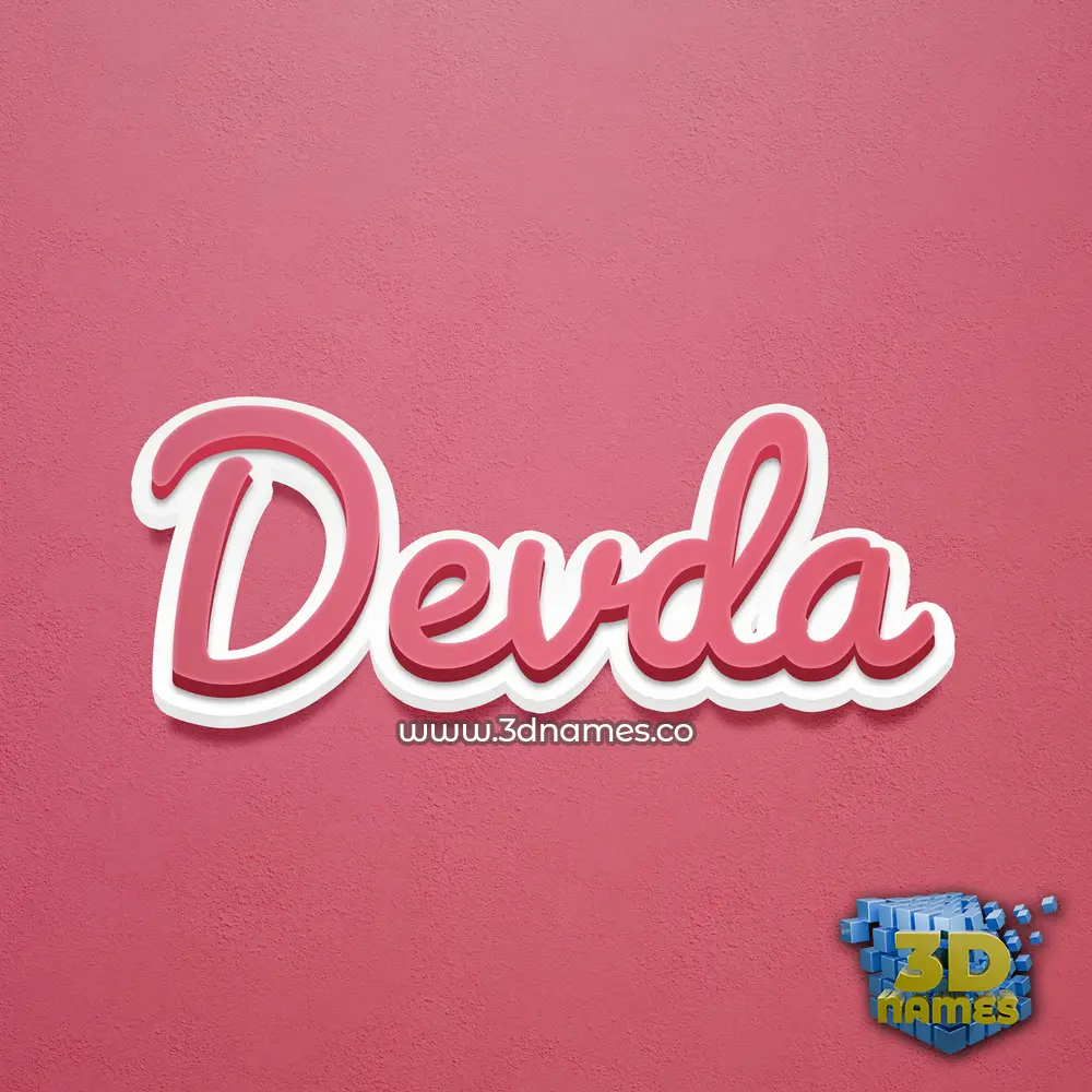 devda in Red Scribble style - 3D name wallpaper