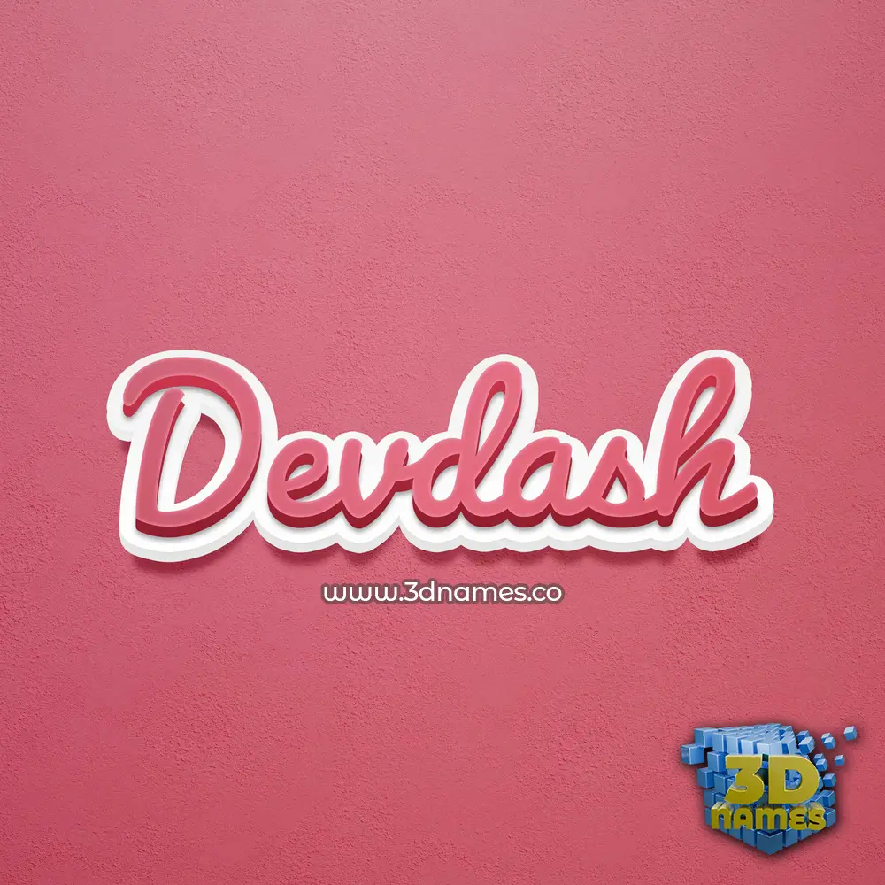 devdash in Red Scribble style - 3D name wallpaper