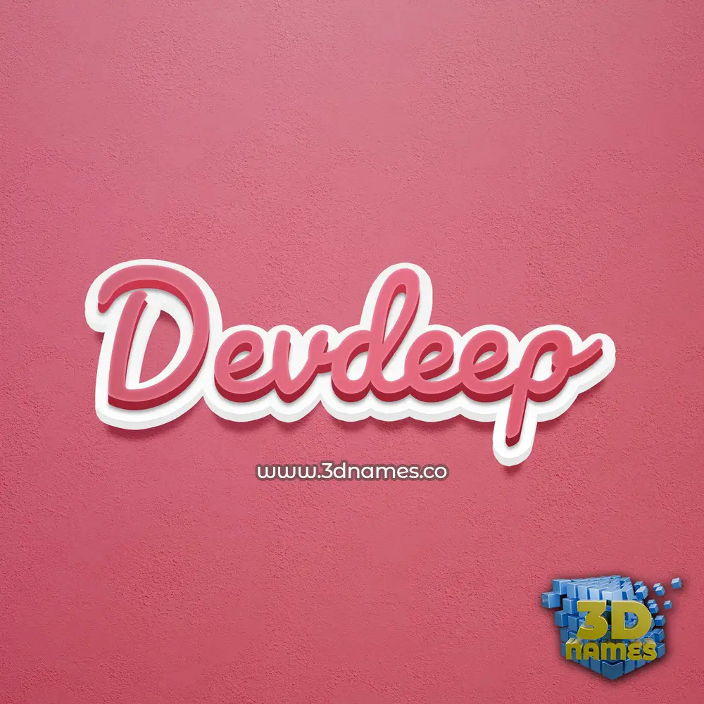 devdeep in Red Scribble style - 3D name wallpaper