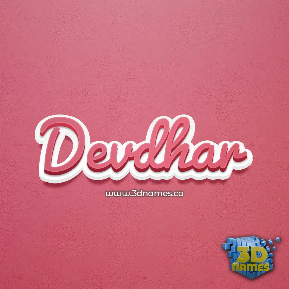 devdhar in Red Scribble style - 3D name wallpaper