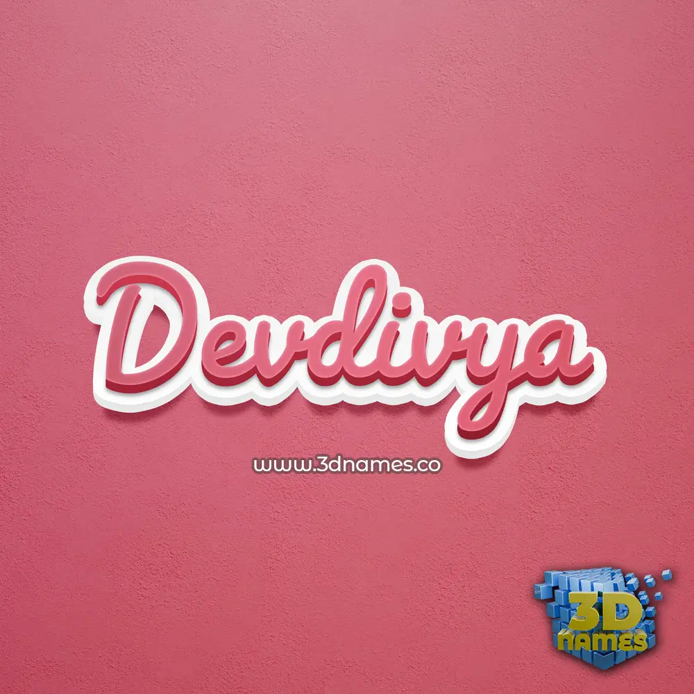 devdivya in Red Scribble style - 3D name wallpaper