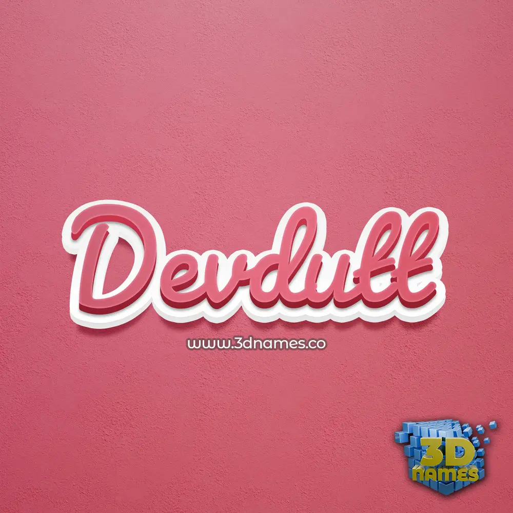devdutt in Red Scribble style - 3D name wallpaper