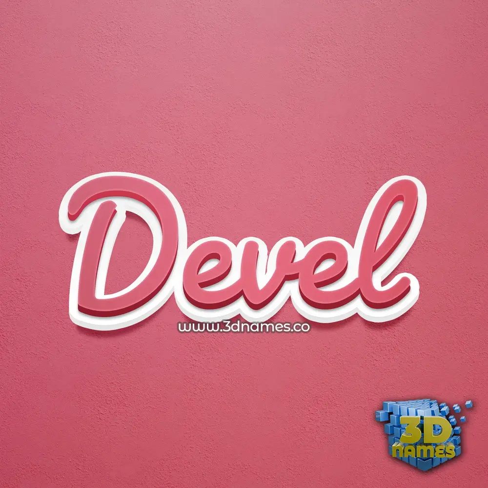 devel in Red Scribble style - 3D name wallpaper