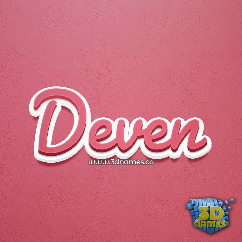 deven in Red Scribble style - 3D name wallpaper