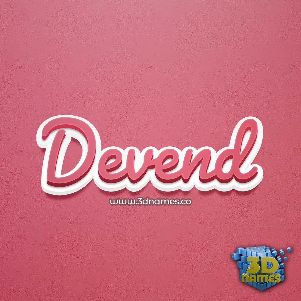 devend in Red Scribble style - 3D name wallpaper