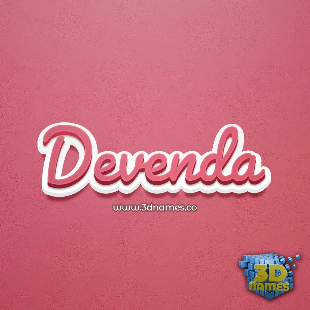 devenda in Red Scribble style - 3D name wallpaper