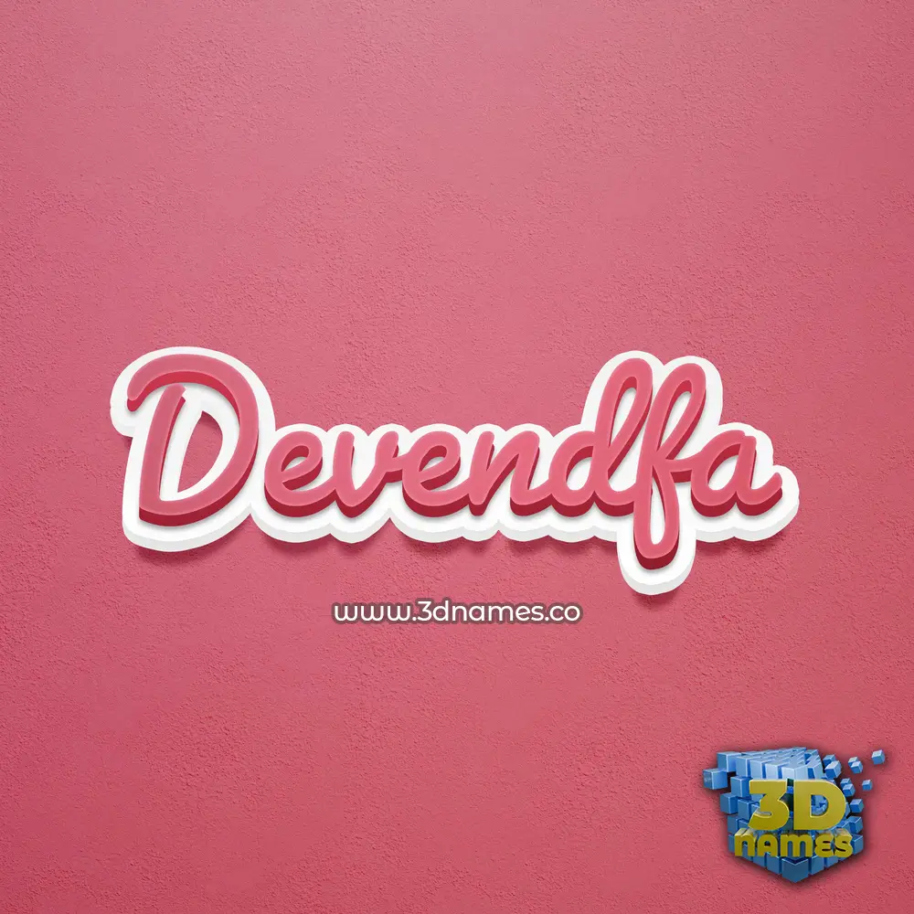 devendfa in Red Scribble style - 3D name wallpaper