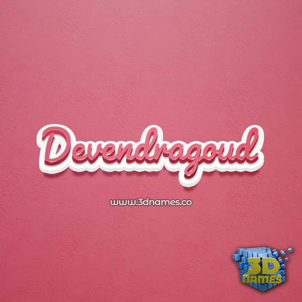 devendragoud in Red Scribble style - 3D name wallpaper