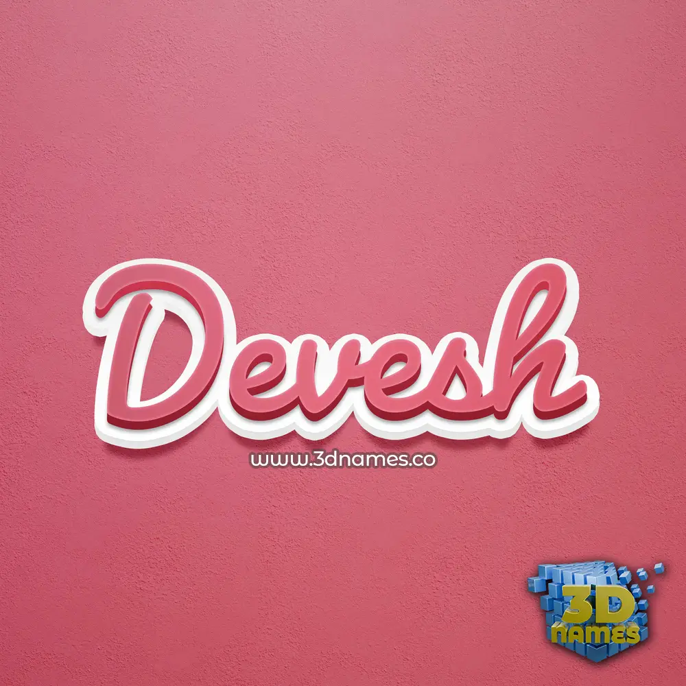 devesh in Red Scribble style - 3D name wallpaper