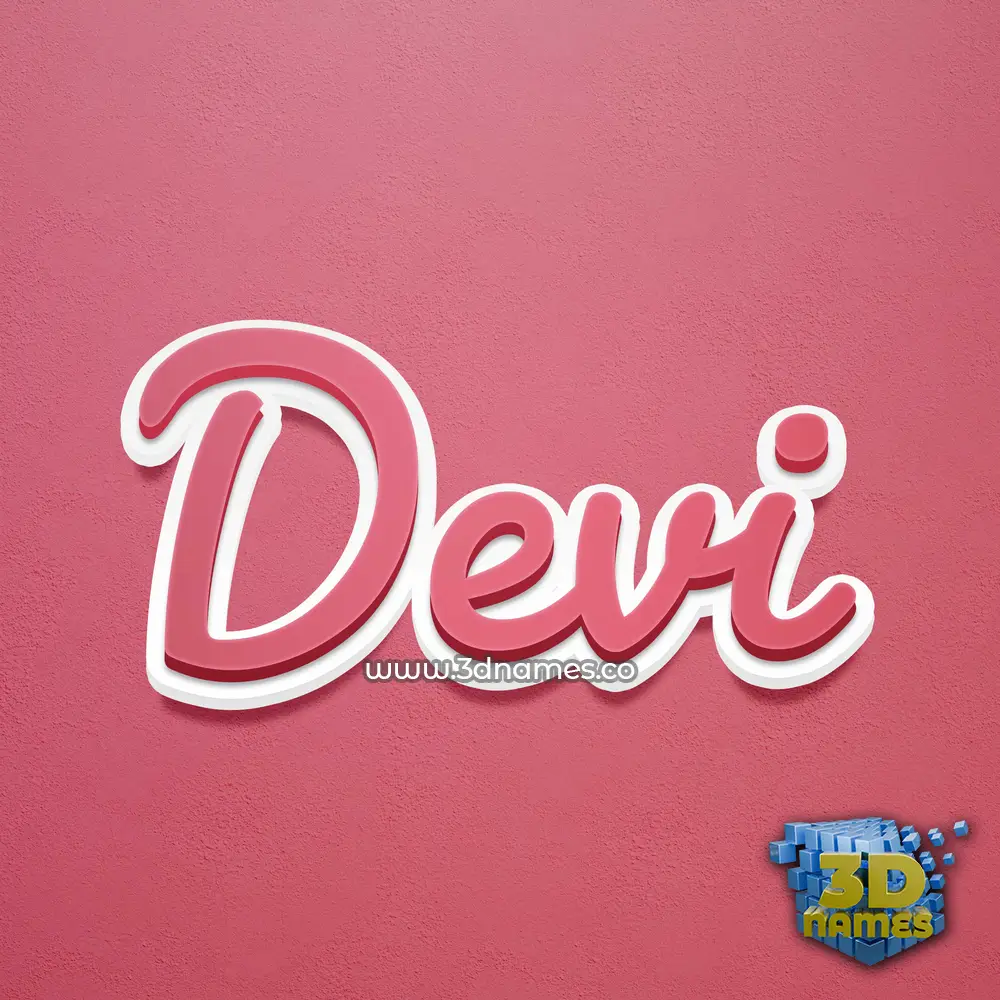 devi in Red Scribble style - 3D name wallpaper