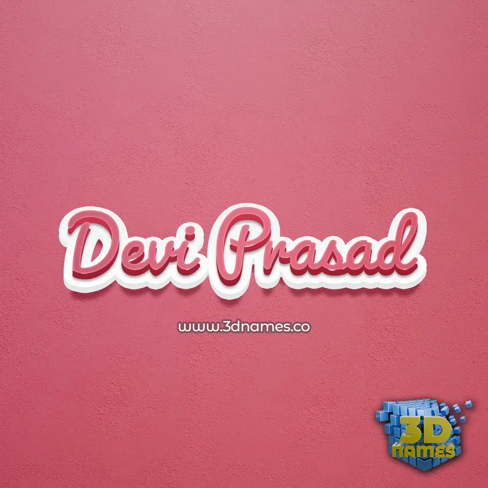 devi prasad in Red Scribble style - 3D name wallpaper