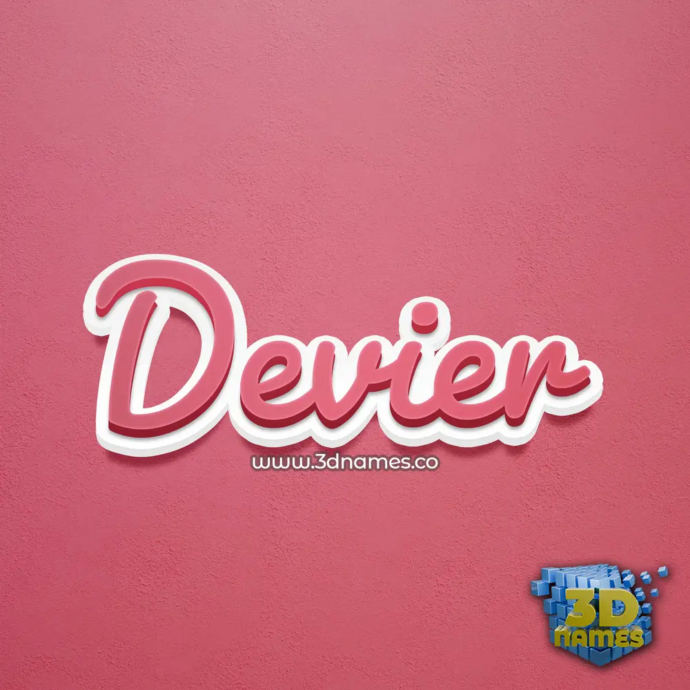 devier in Red Scribble style - 3D name wallpaper